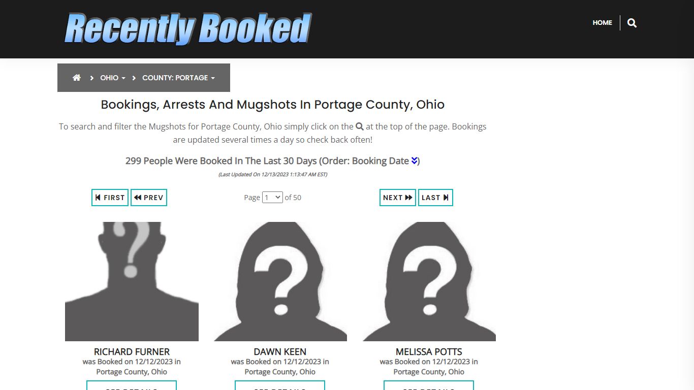 Recent bookings, Arrests, Mugshots in Portage County, Ohio